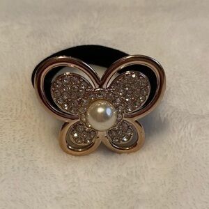 Pearl And Rhinestone Elastic Hair Tie